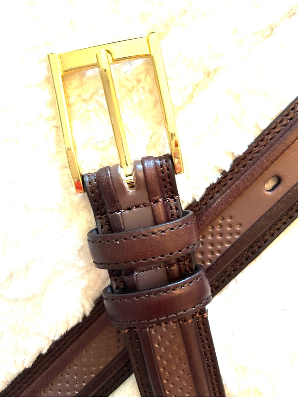 NWOT DARK BROWN & BROWN TWO TONED MENS BELT